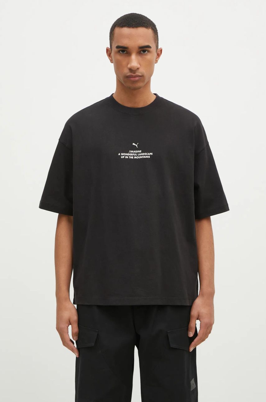 Тениска Puma Black Graphic Print T-Shirt Черно | 626663, 0