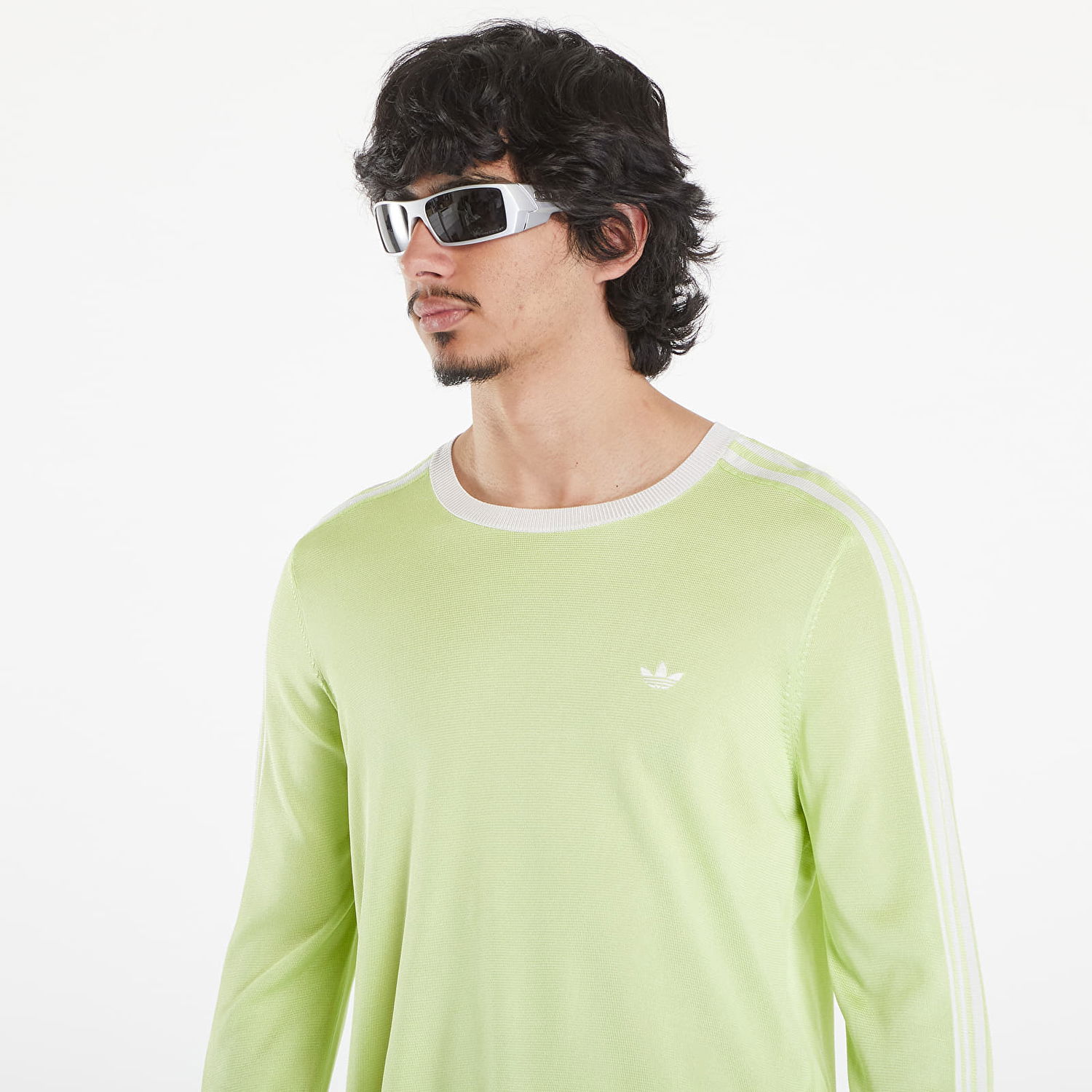 Тениска adidas Originals Wales Bonner x Knit Long sleeve Tee Semi Frozen Yellow/ White Жълто | IZ1892, 1