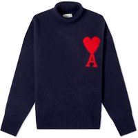 Пуловер AMI Large A Heart Roll Neck Knit Тъмно синьо | UKS406-018-4005, 2