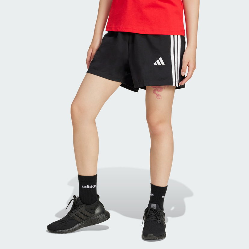 Къси панталони adidas Performance 3-Stripes Cotton Shorts Черно | JD0908