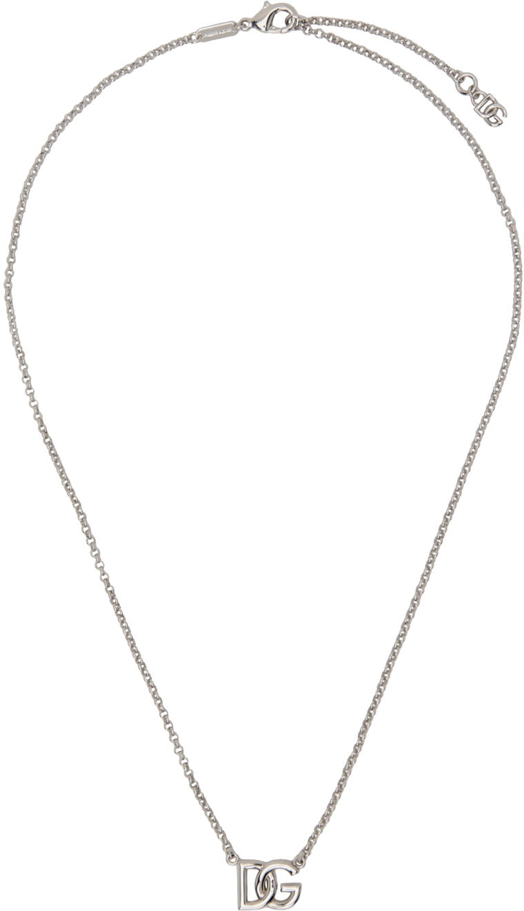 Колие Dolce & Gabbana Silver Rolo Chain 'DG' Necklace Металик | WNN5W3W1111