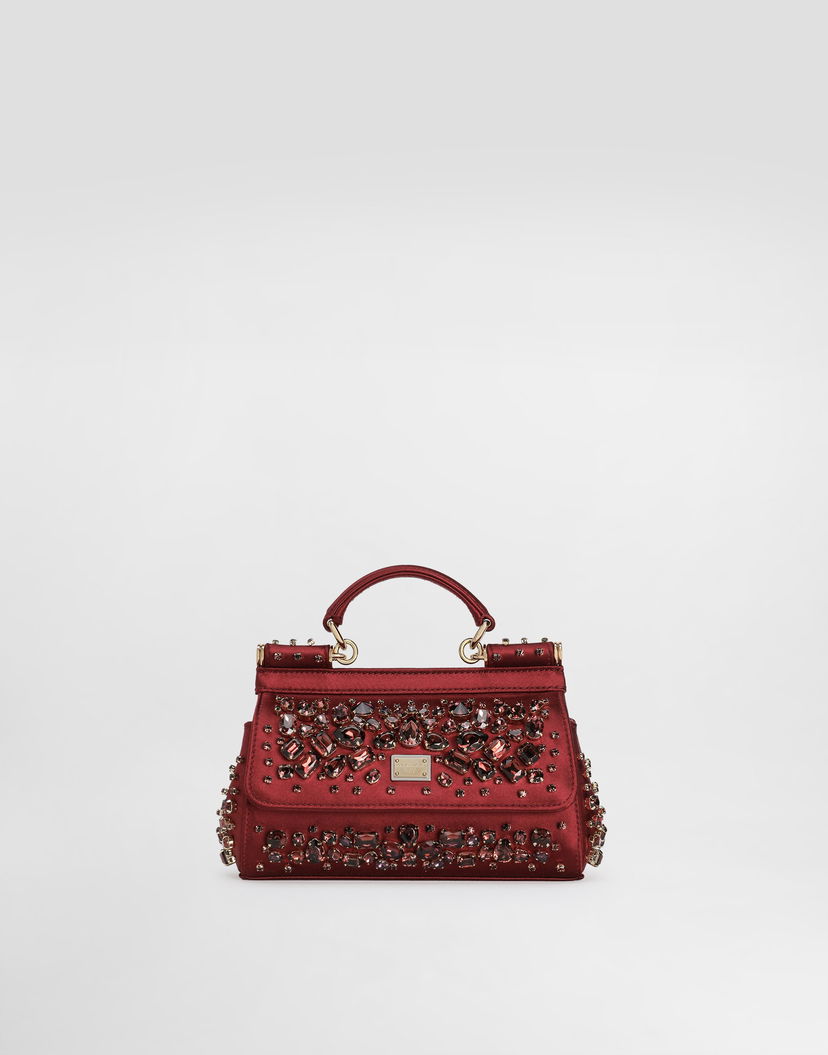 Дамска чанта Dolce & Gabbana Small Sicily Embellished Handbag Червено | BB7116C9S4880305