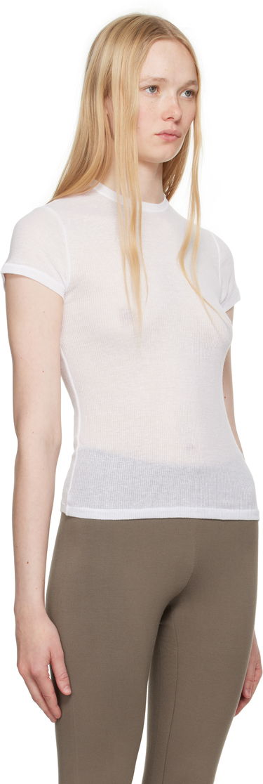 Тениска SKIMS SKIMS Sheer Cotton T-Shirt Черно | SS-STT-8234W, 4