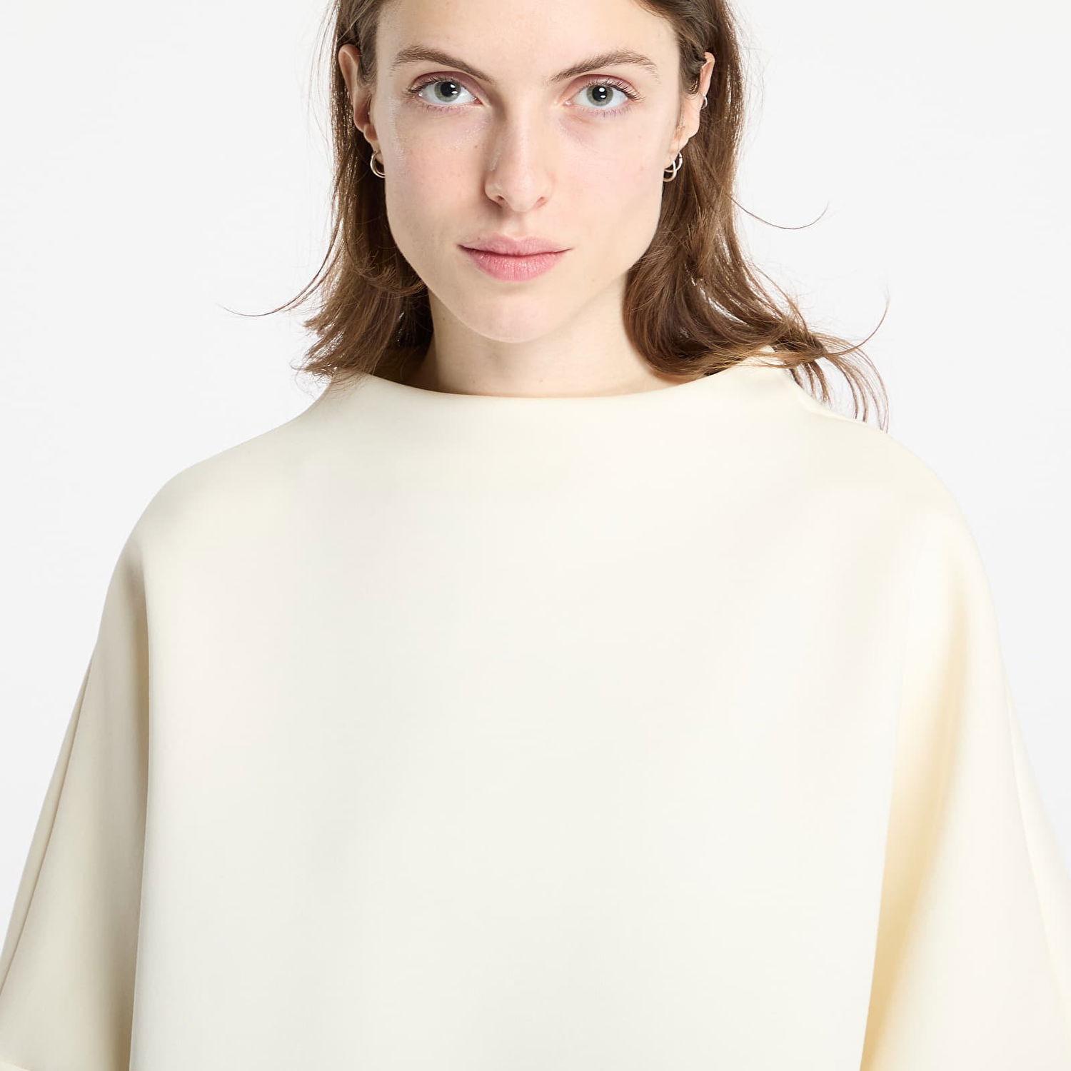 Суитчър adidas Originals Oversized Mock Neck Sweatshirt Бяло | JI8522, 1