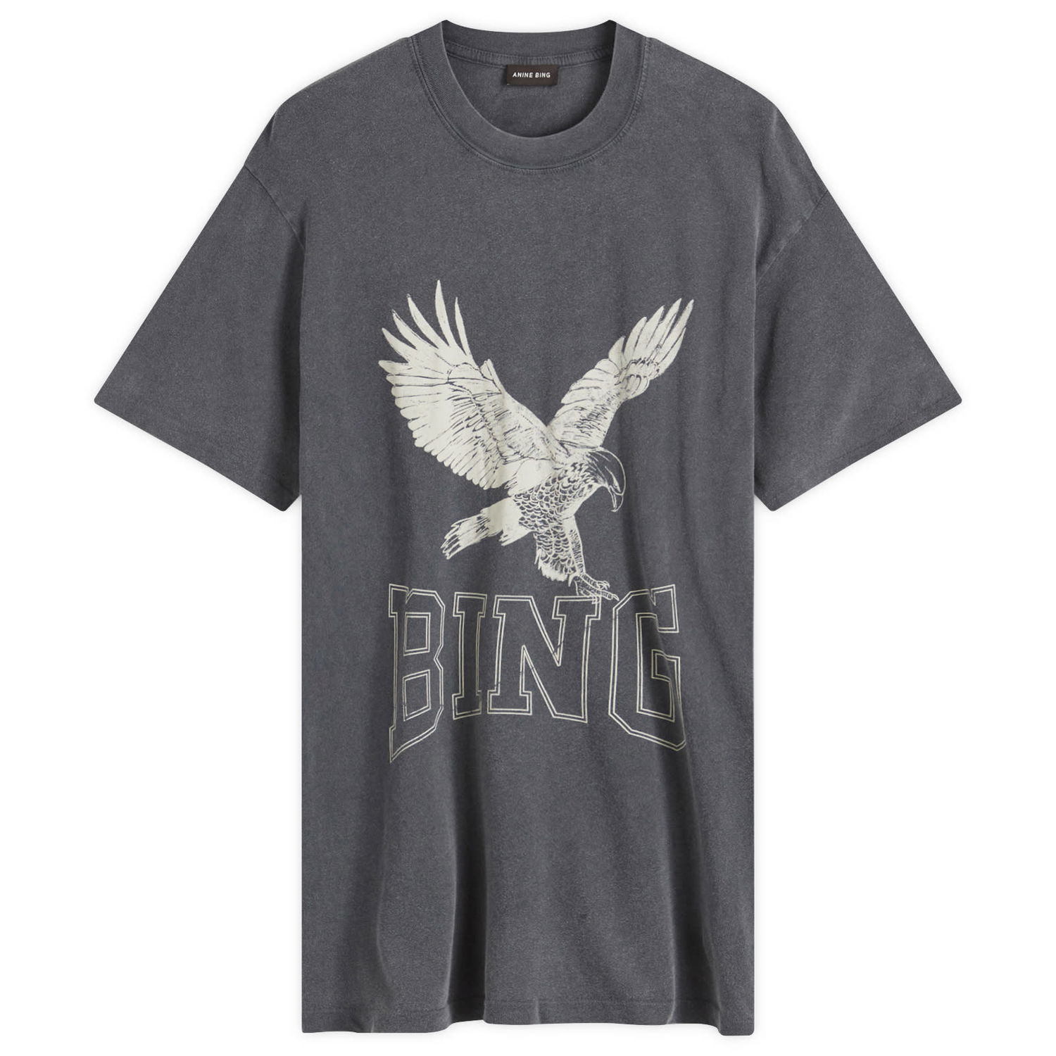 Тениска Anine Bing Lili Retro Eagle Graphic T-Shirt Сиво | A-08-10075-WBL1, 0