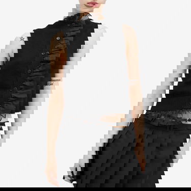 Пуловер Cecilie Bahnsen Black Recycled Cashmere Vest With Ruffle Trim Черно | 2-24KNI53004, 2