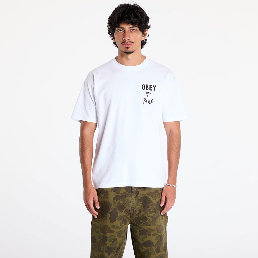 Тениска OBEY T-shirt Has A Posse T-Shirt White M Бяло | 166913915-WHT