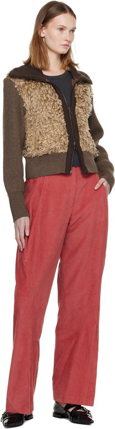 Пуловер Andersson Bell Curly Faux Fur Panel Full-Zip Knit Cardigan Многоцветен | atb1392w, 3