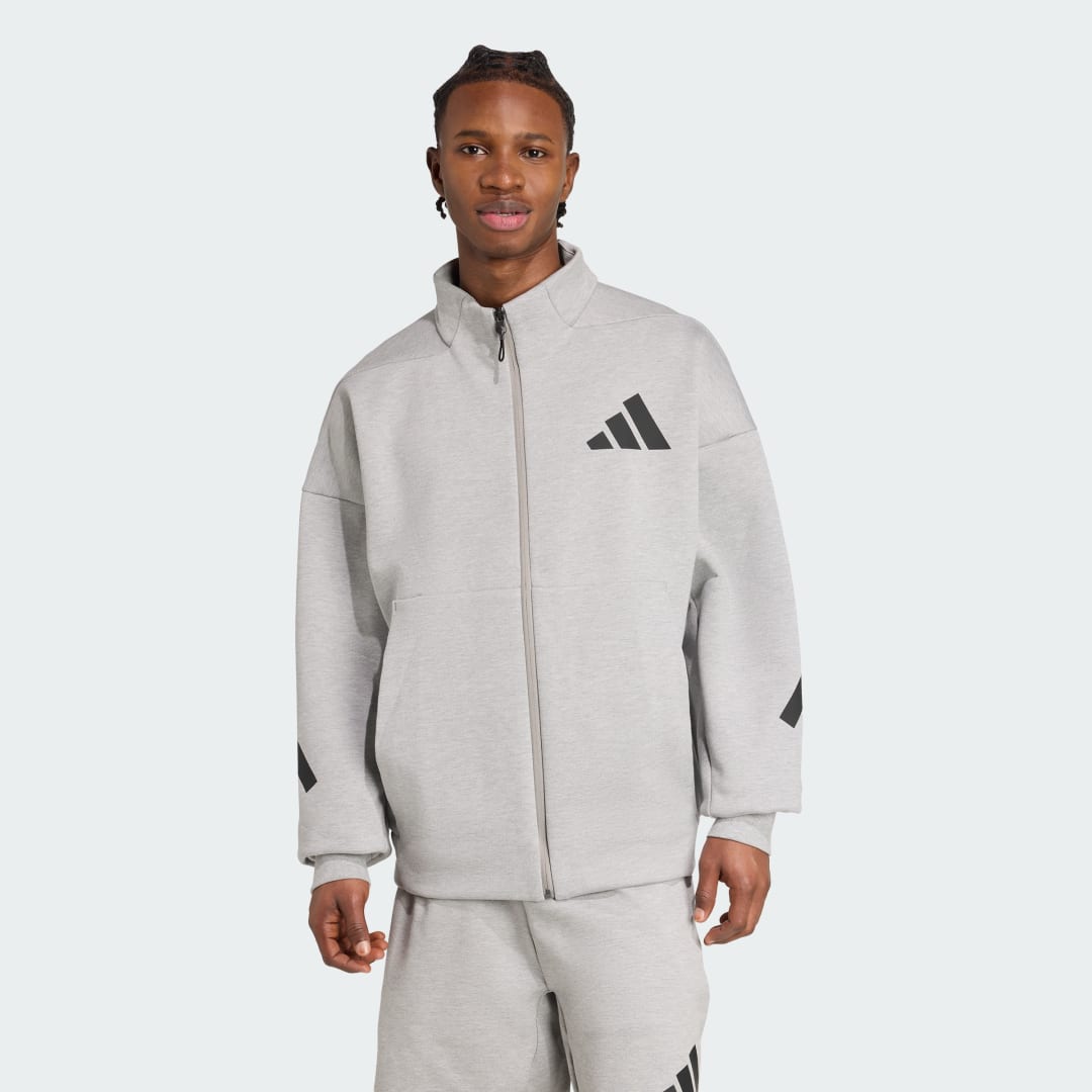Суитчър adidas Performance Z.N.E. Full-Zip Hoodie Сиво | JX0638, 0
