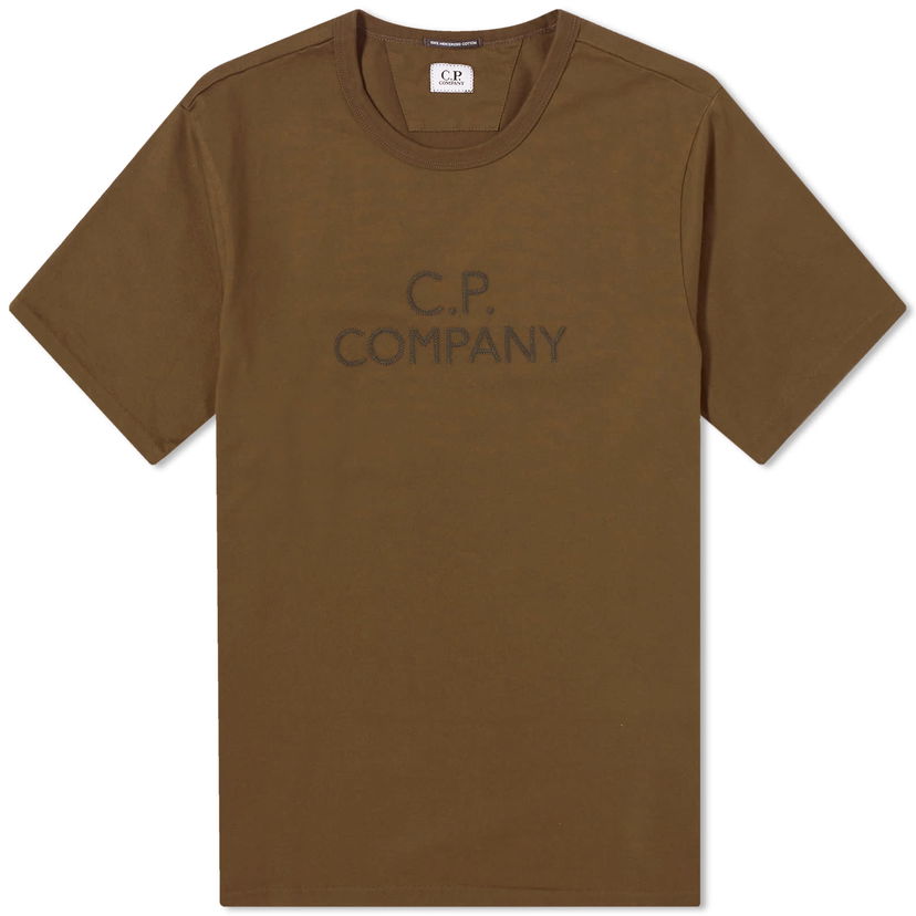 Тениска C.P. Company 30/2 Mercerized Jersey Twisted Logo T-Shirt Зелено | CMTS148A-006203W-683