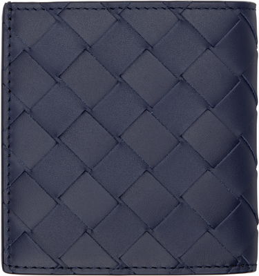 Портфейл Bottega Veneta Intrecciato Slim Bi-Fold Wallet Тъмно синьо | 749400VCPQ63258, 1