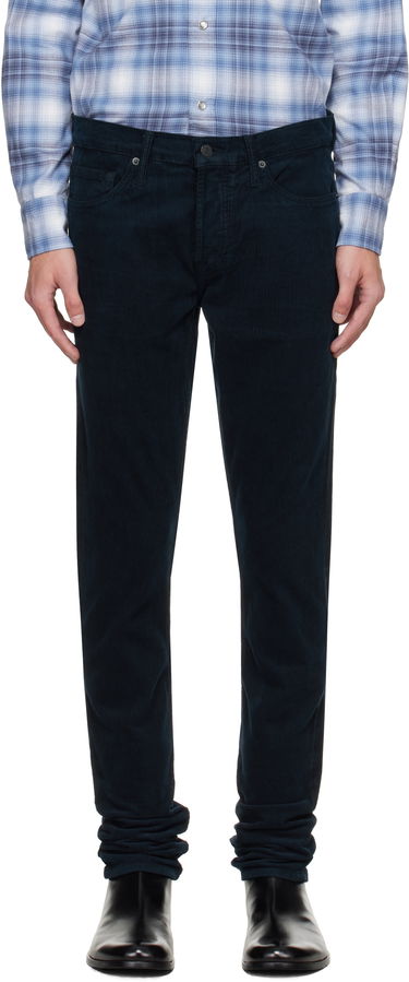 Панталони Tom Ford TOM FORD 12 Waves Corduroy Slim Fit Stretch Trousers Тъмно синьо | DPS001-DMC081, 0