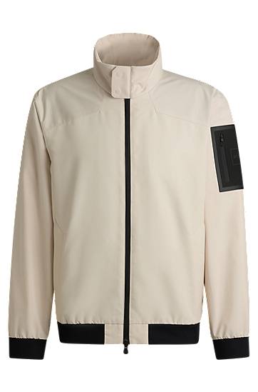 Яке бомбър BOSS Water-Repellent Blouson Jacket with Mesh Lining Бежово | 50533769, 0