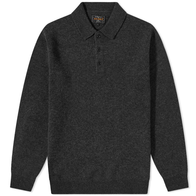Поло тениска BEAMS Plus Knit Polo Shirt Сиво | 3812-0004-103-17