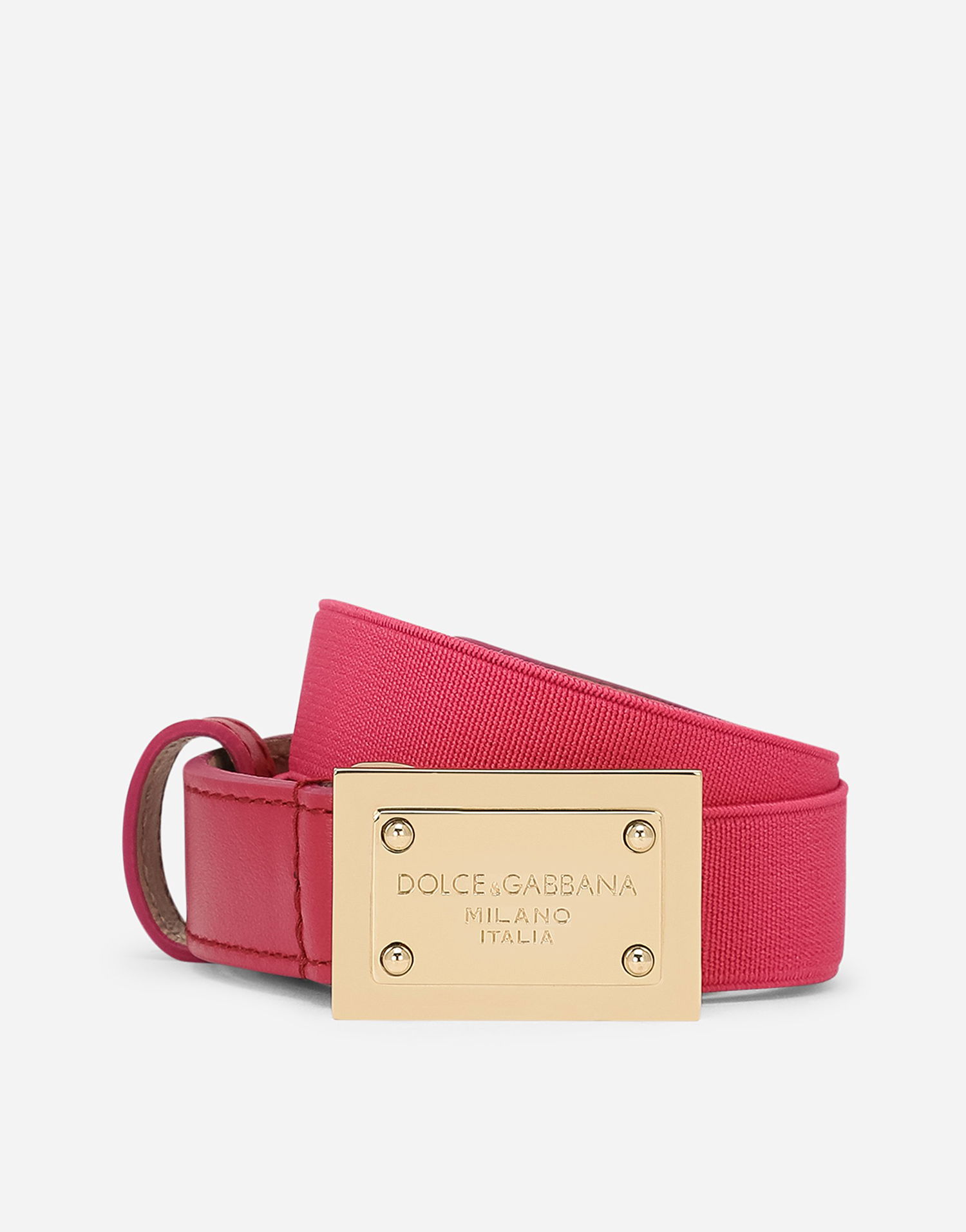 Колани Dolce & Gabbana Dolce & Gabbana Stretch Fabric Belt with Logo Tag Розово | EE0064AE2718H420, 0