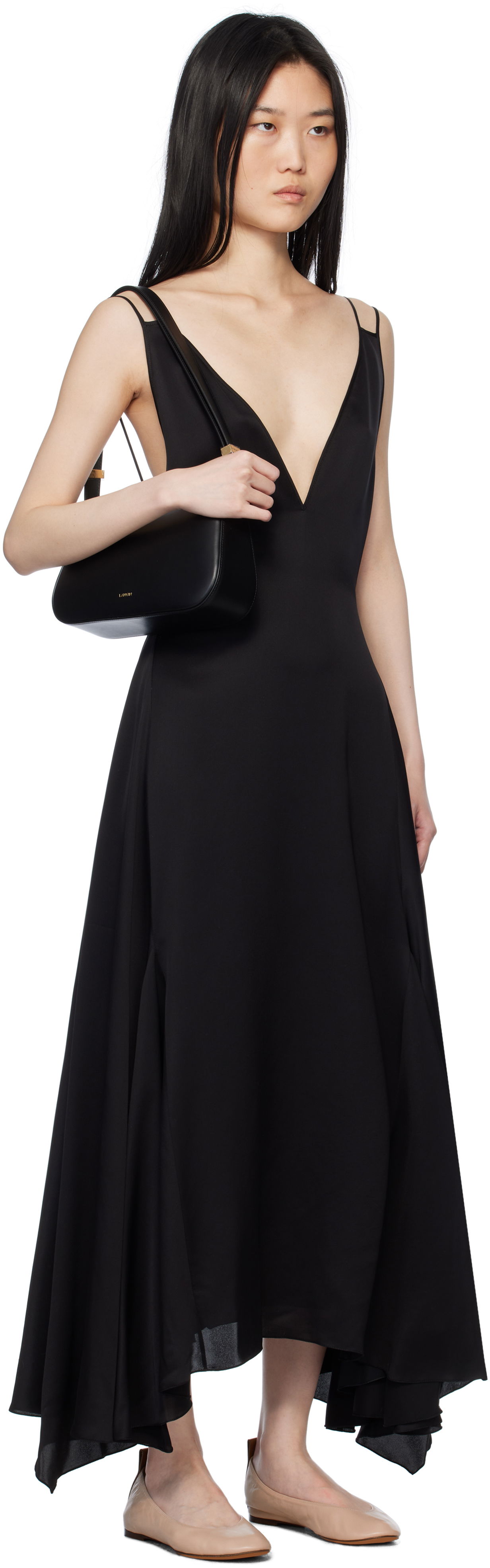 Pокля LANVIN Lanvin Silk Bowling Midi Dress Черно | RW-DR0182-6041-P25, 1