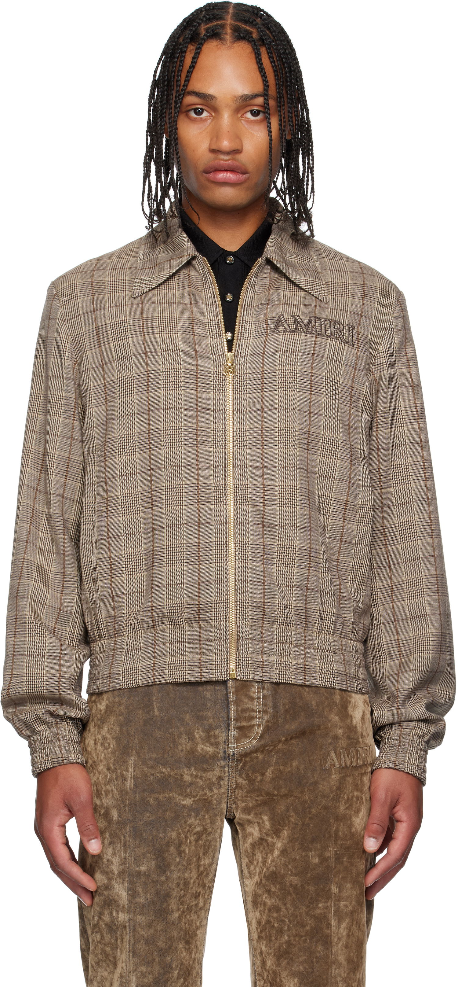 Яке AMIRI AMIRI Check Blouson Jacket Кафяво | AMOUBN1100, 0