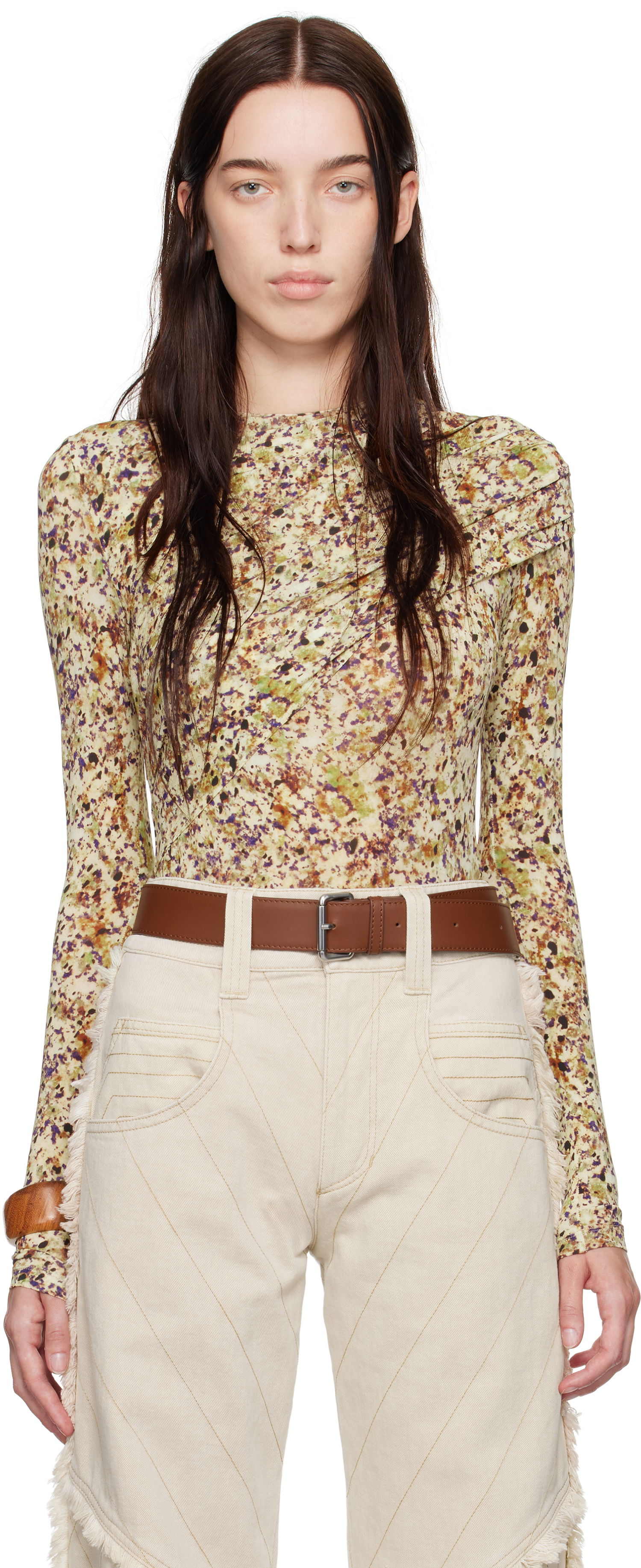 Тениска ISABEL MARANT Asna T-shirt Бежово | HT0515FB-B4K02I, 0