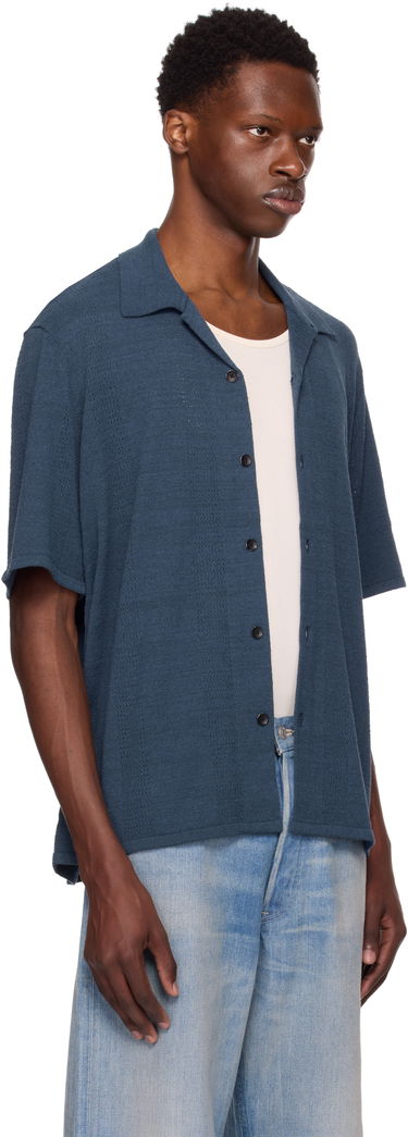 Риза rag & bone Rag & Bone Avery Zuma Knitted Shirt Синьо | MBS25P020NC20, 1
