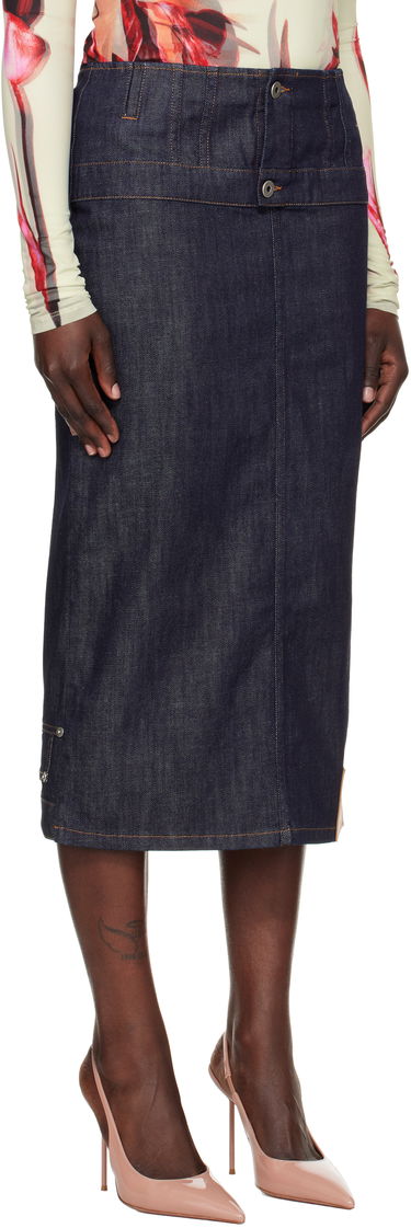 Пола Jean Paul Gaultier Jean Paul Gaultier 'The Inverted' Denim Midi Skirt Синьо | 25/33-F-JU146-D019-55, 1