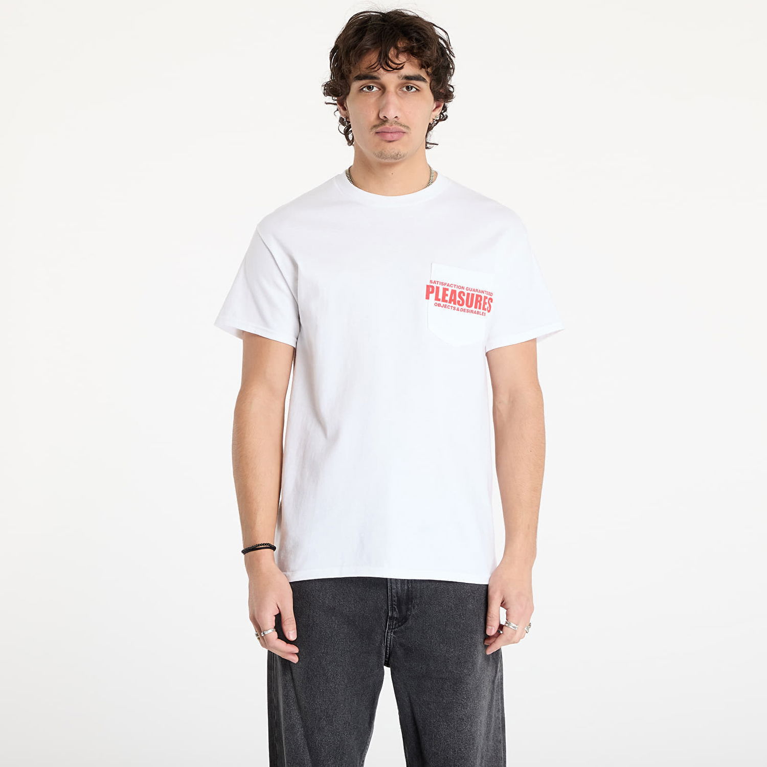 Тениска Pleasures Staff Pocket Бяло | P24W044 WHITE, 0