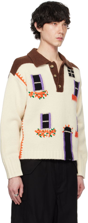 Пуловер JW Anderson JW Anderson House Intarsia Polo Sweater Многоцветен | KW1347-YN0413, 1