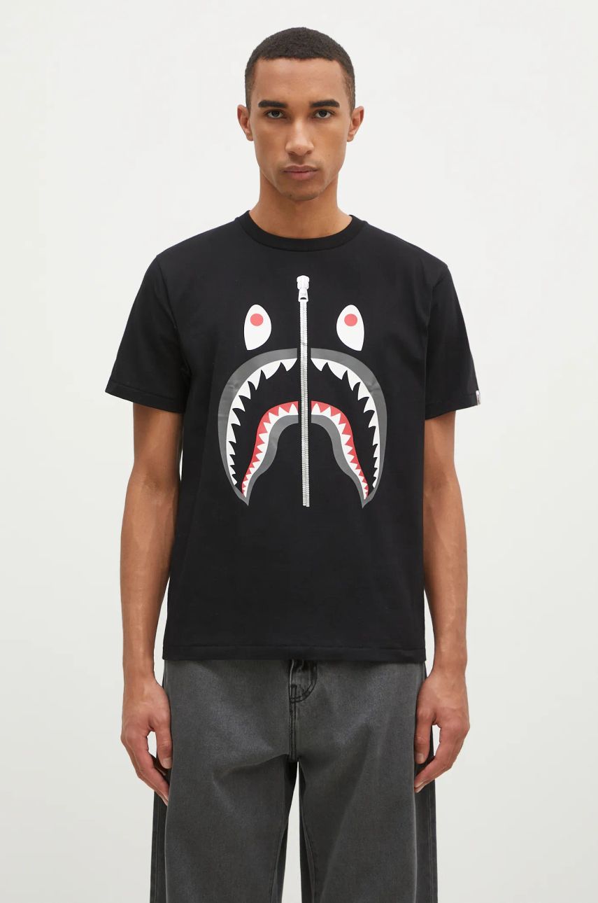 Тениска BAPE Black T-Shirt with Graphic Print Черно | 1K80110003, 0