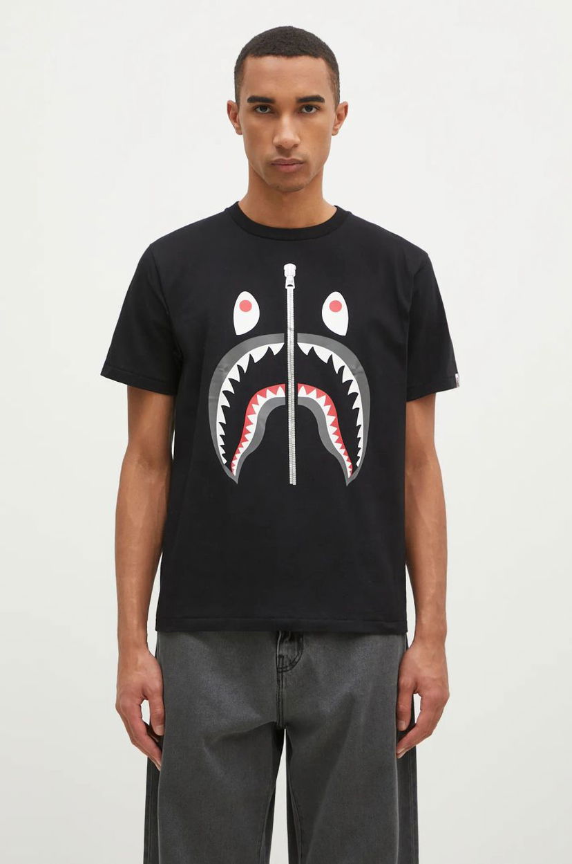 Тениска BAPE Black T-Shirt with Graphic Print Черно | 1K80110003