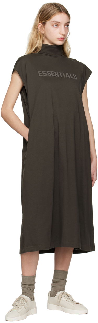 Pокля Fear of God ESSENTIALS Sleeveless Turtleneck Midi Dress Кафяво | 125BT225030FW, 3