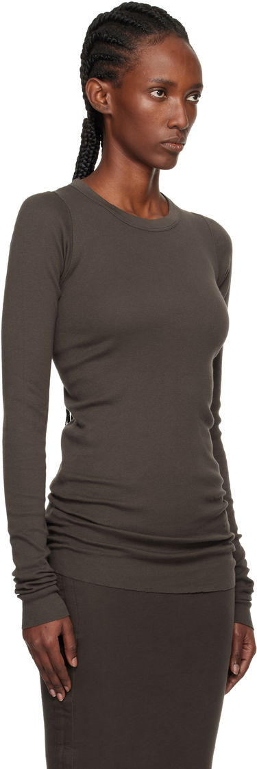 Тениска Rick Owens DRKSHDW Concordians Ribbed Long-Sleeve T-shirt Кафяво | DS02E7217 RN, 1