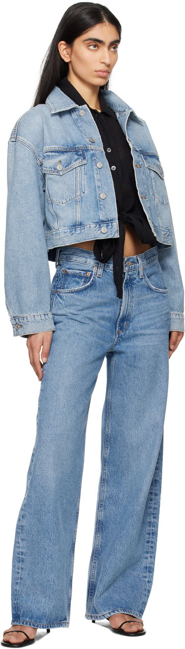 Дънки AGOLDE AGOLDE Palmer Cropped Denim Jacket Синьо | A5047-1601, 3