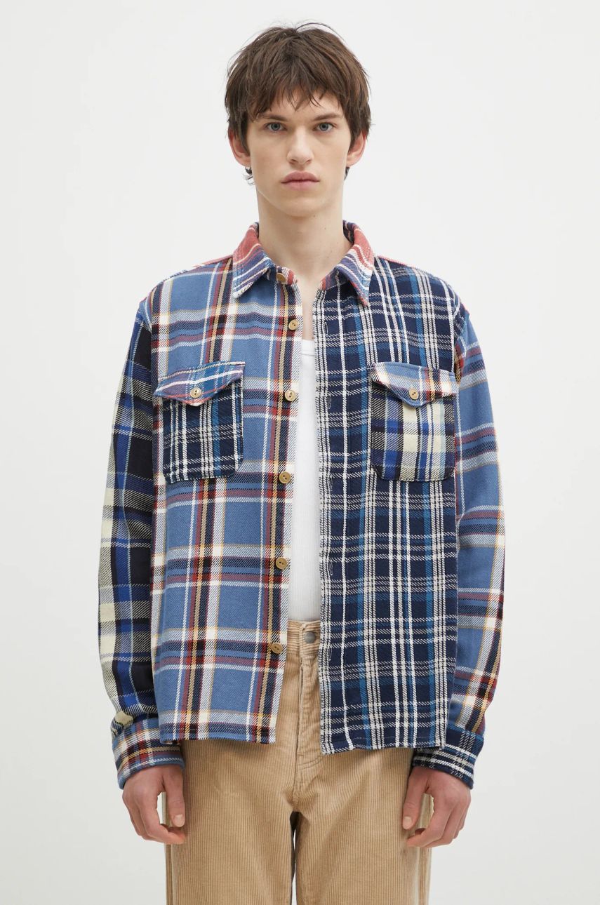 Риза Human Made Crazy Check Relaxed Longsleeve Shirt Синьо | HM28SH014, 0
