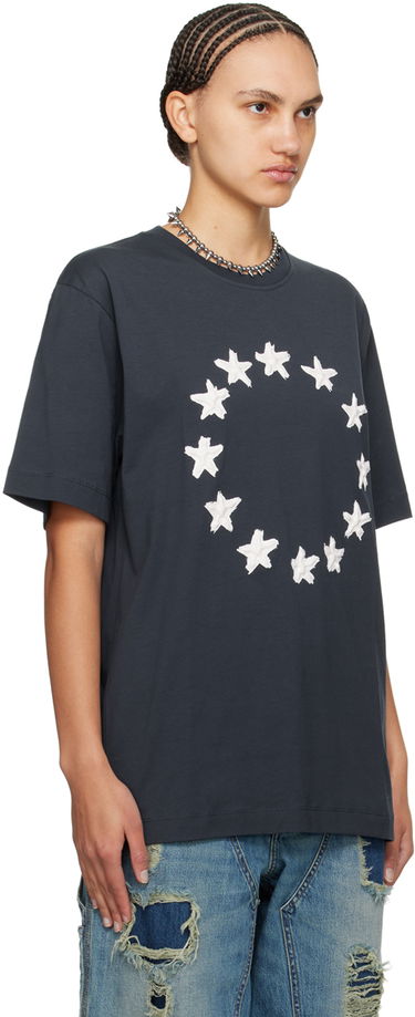 Тениска Études Études Wonder Painted Stars T-Shirt Тъмно синьо | E24MM110A00744, 4