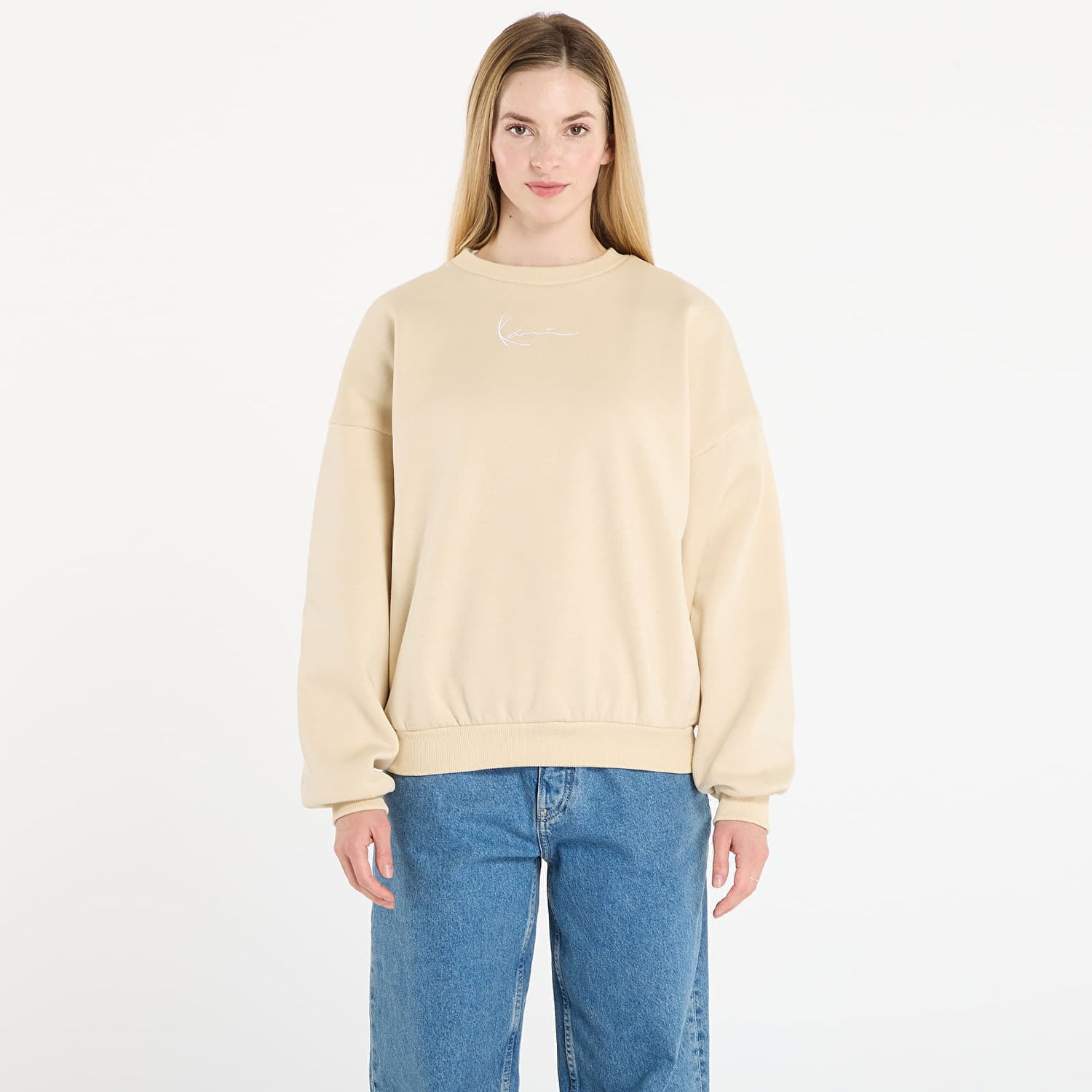 Суитчър Karl Kani Sweatshirt Small Signature Essential OS Crew Бежово | PD00008831, 0