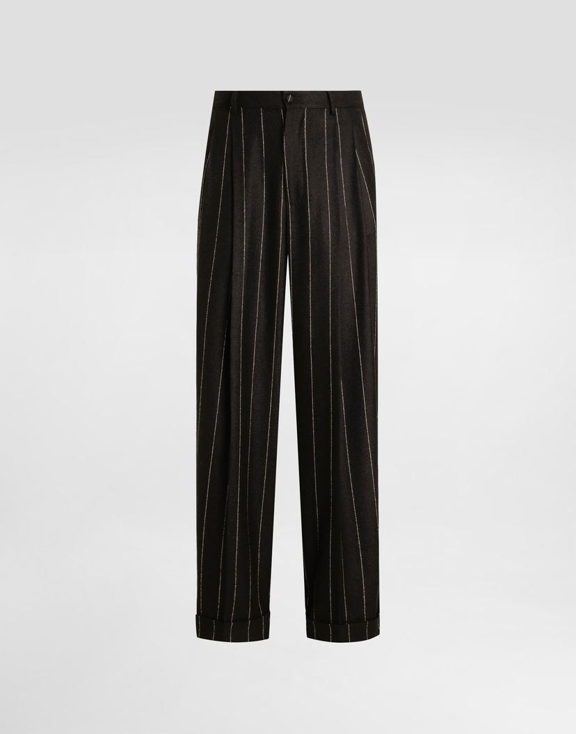 Панталони Dolce & Gabbana Dolce & Gabbana Pinstriped Flannel Trousers Черно | GP168TFRZAPS8051