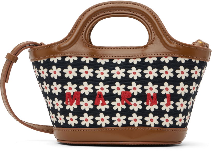 Голяма пазарска чанта Marni Small Bucket Tote Bag Кафяво | BMMP0096U6 P7944