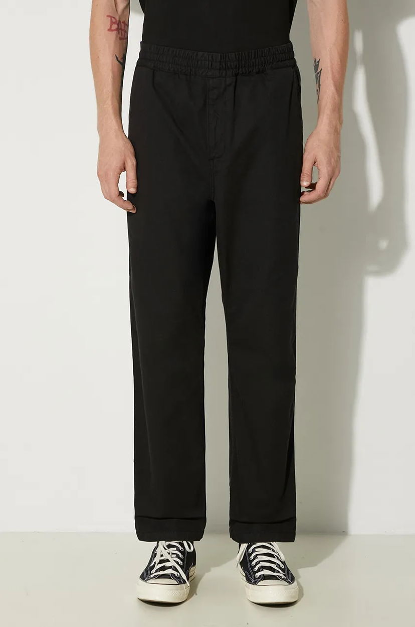Панталони Carhartt WIP Cotton Relaxed Fit Flint Pant Черно | I029919.BLACK