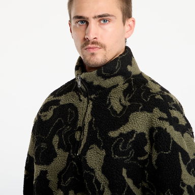 Oversized Pattern Teddy Troyer Sweatshirt, 1