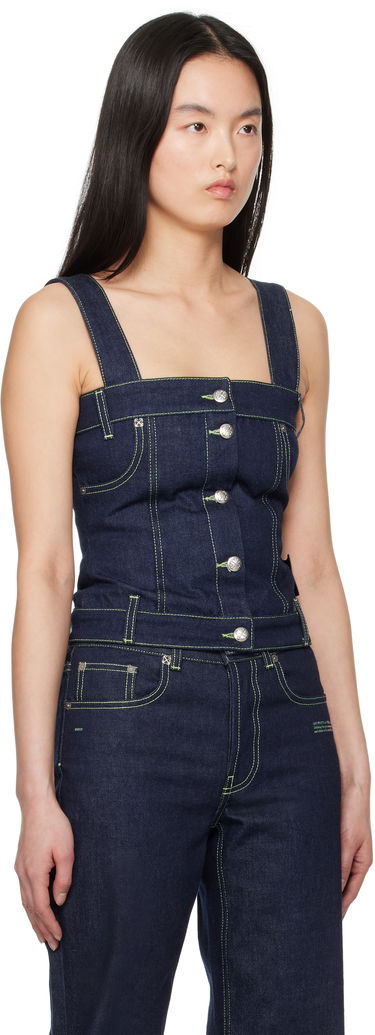 Потник Off-White Off-White Corset Denim Tank Top Синьо | OWYP009S25DEN0014600, 1