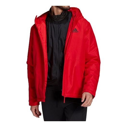Дъждобран adidas Originals Casual Windproof Hooded Jacket Червено | GN3236, 0
