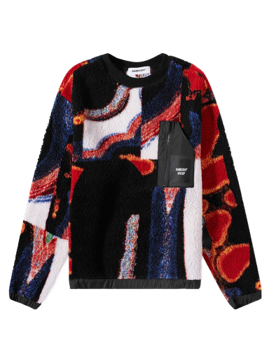 Пуловер Ambush Printed Fleece Crewneck Бургунди | BMBA027F22FAB0018410