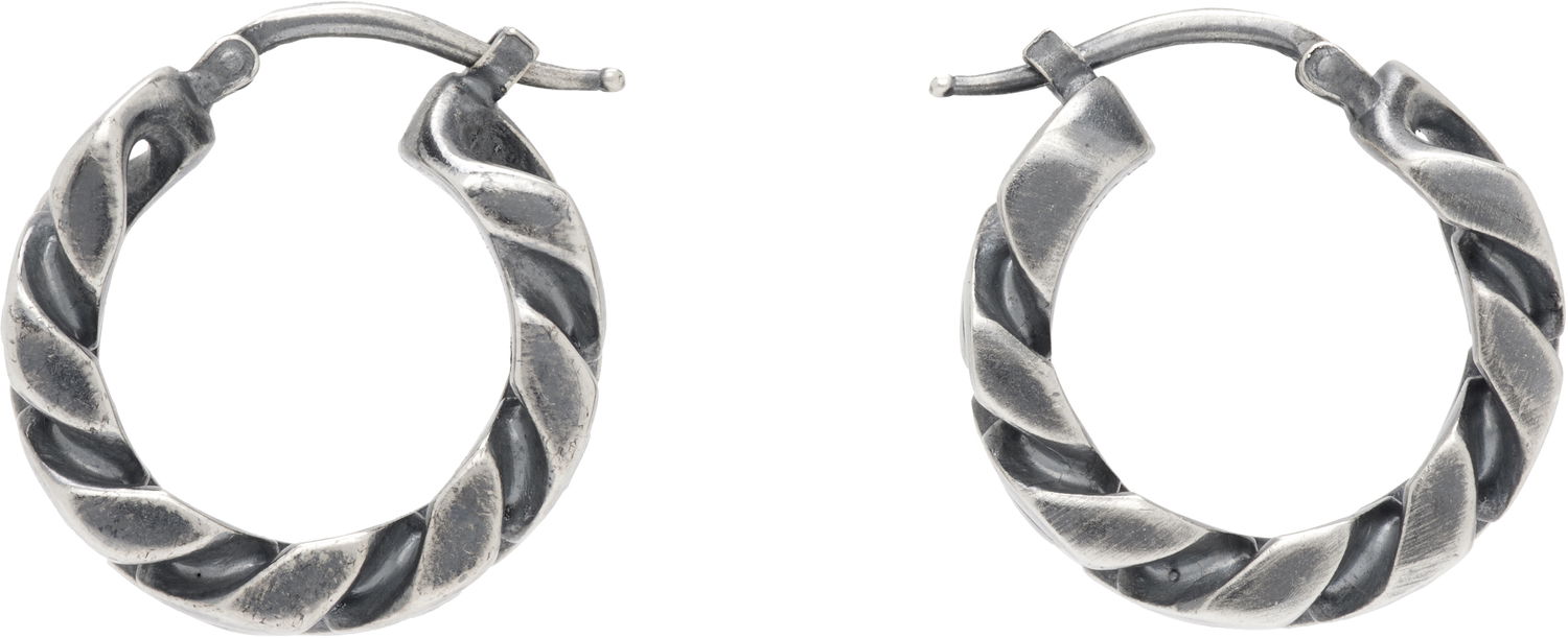 Обеци Maison Margiela MM6 Maison Margiela Silver Twisted Hoop Earrings Металик | SM6VG0100 SV0235, 0