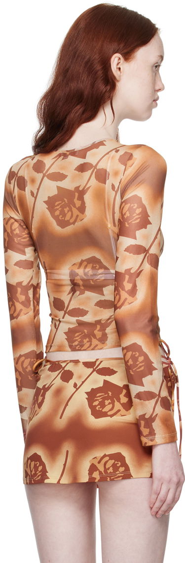 Пола Miaou Miaou Floral Long Sleeve Top Кафяво | 7029PM2SRO, 2