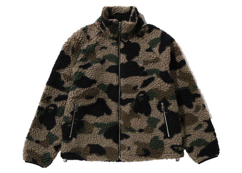 Яке BAPE BAPE 1st Camo Metal Ape Head One Point Fleece Jacket Green Зелено | 1J80-140-064