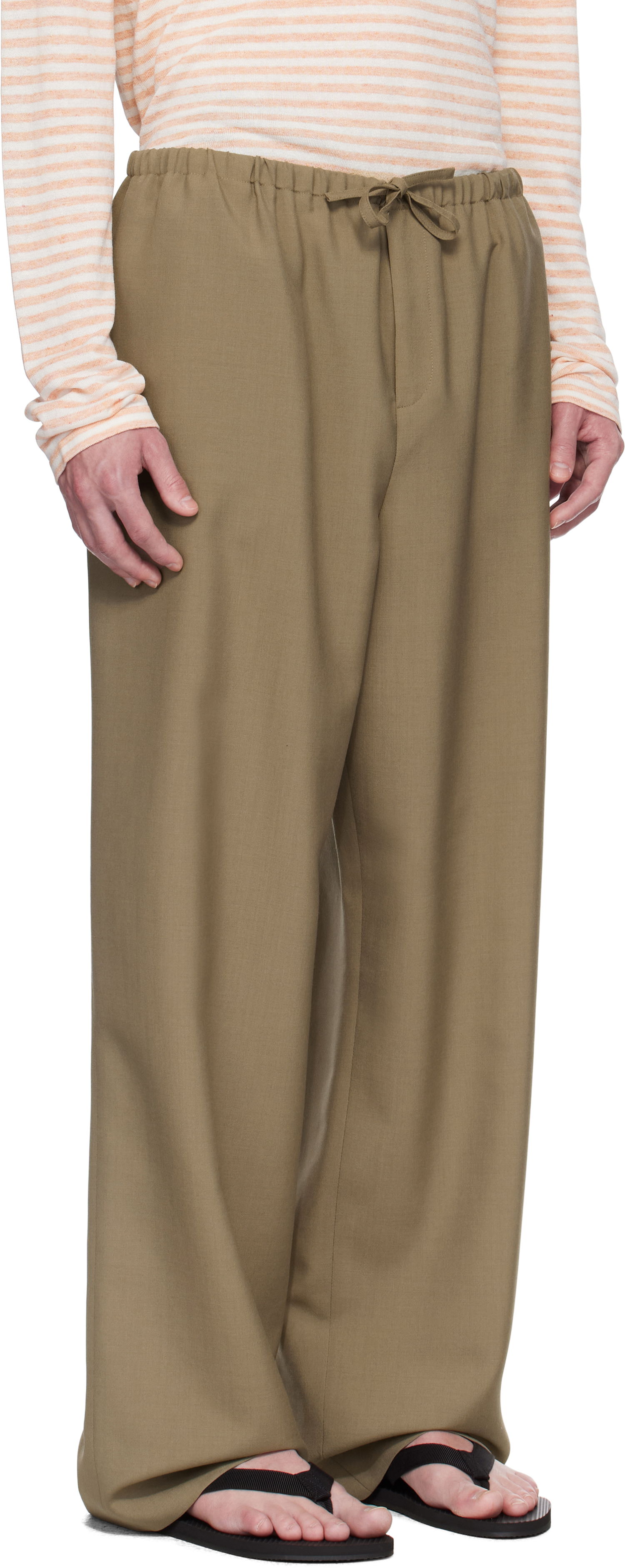 Панталони The Row The Row Donatello Wide-Leg Trousers Бежово | 657-W3602, 1