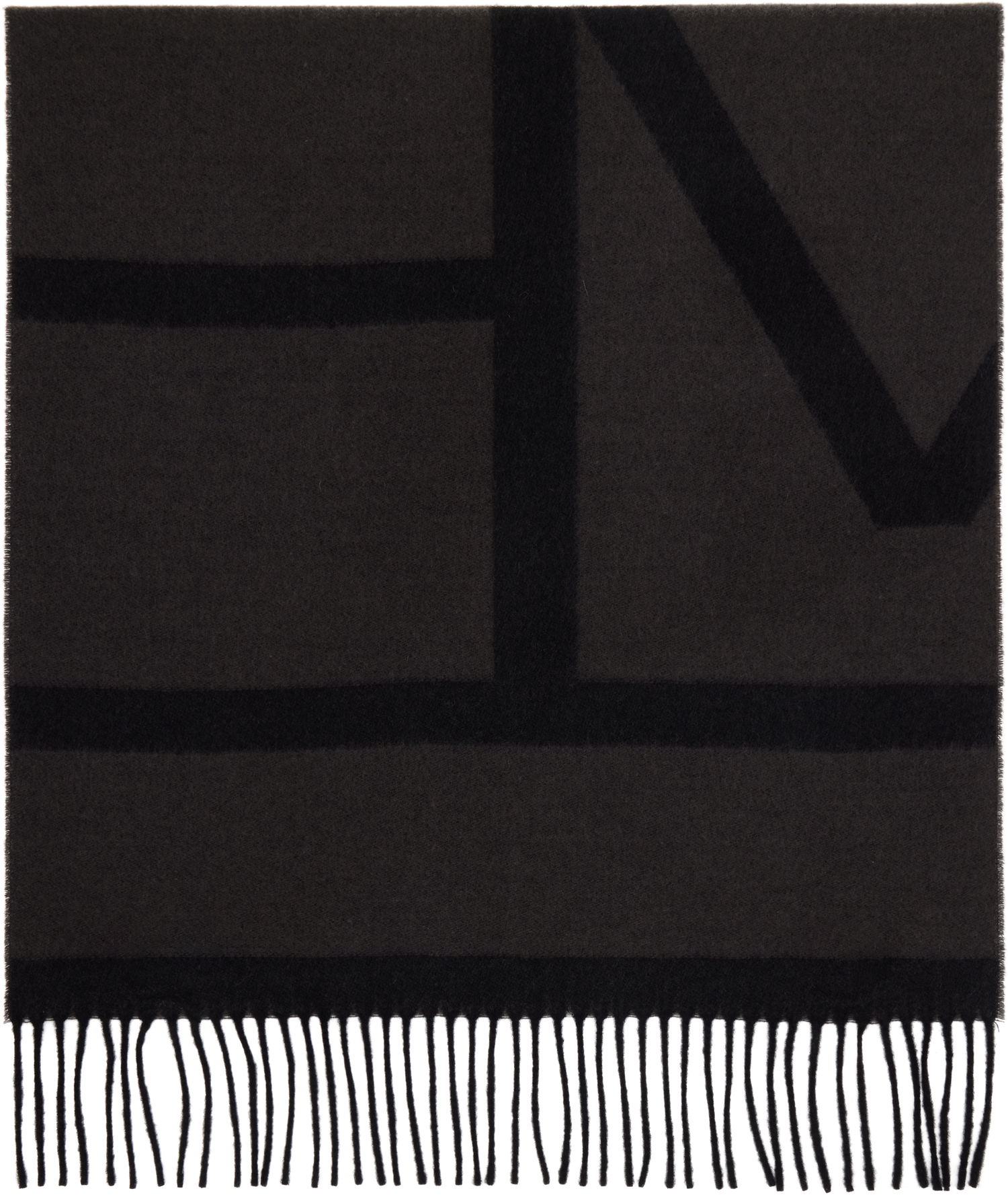 Шал TOTEME TOTEME Monogram Jacquard Wool Scarf Черно | 234-WSASC239-FB0050, 1