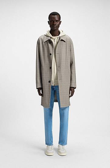 Палта BOSS BOSS Classic-Fit Check Coat Бежово | 50546039, 1