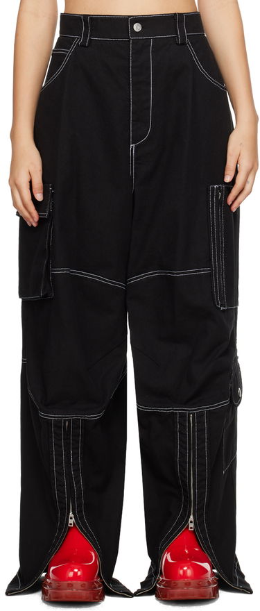 Карго панталони We11done We11done Topstitching Cargo Pants Черно | WD-PT3-23-218-W-BK, 0