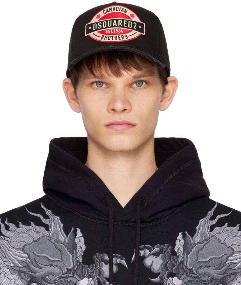 Шапка с козирка DSQUARED2 Black D2 Patch Baseball Cap Черно | BCM0621_05C00001_2124