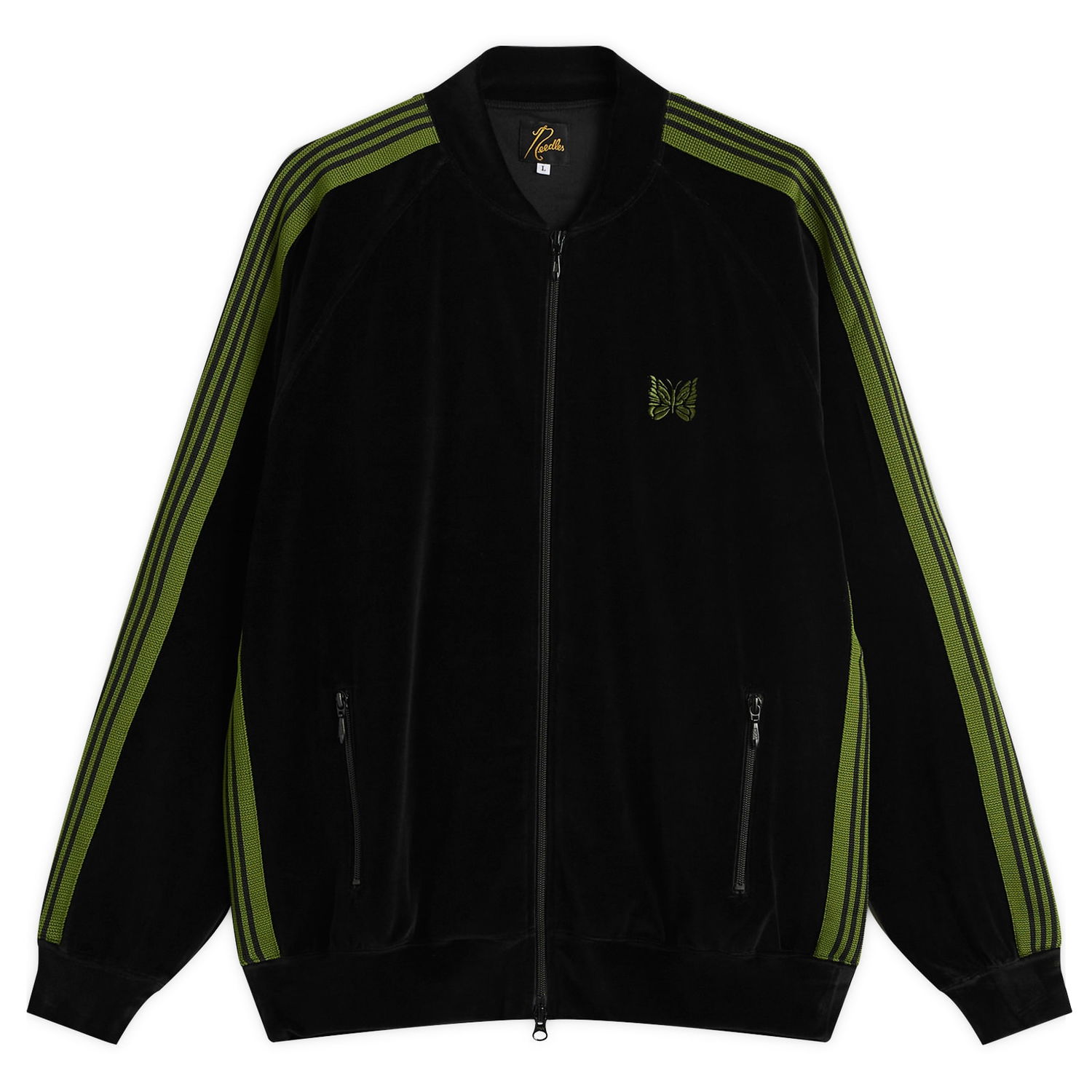 Яке бомбър Needles Velour Rib Collar Track Jacket Черно | RW323-C, 1